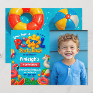 Pool Party Birthday Invitation