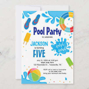 Pool Party Birthday Invitation