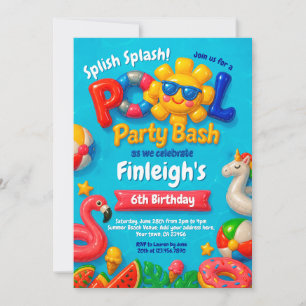 Pool Party Birthday Invitation