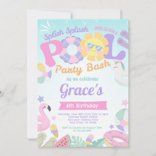 Pool Party Birthday Invitation