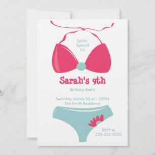 Pool Party Birthday Invitation