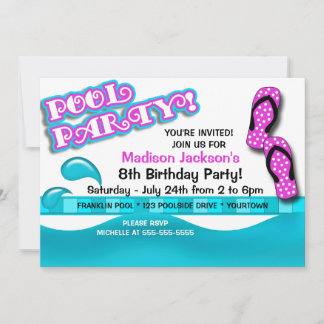 Pool Party Birthday Invitation