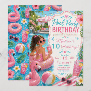 Pool Party Birthday Invitation