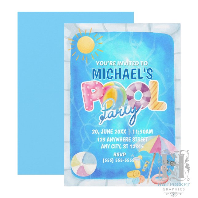 Pool Party Birthday Invitation (Creator Uploaded)