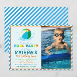 Pool Party Birthday Invitation