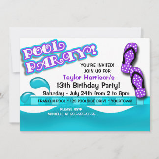 Pool Party Birthday Invitation