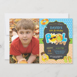 Pool Party Birthday Invitation Splish Splash Boy