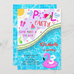 Pool Party Birthday Invite