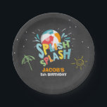Pool party Birthday Paper Plates Ball Boy Splish<br><div class="desc">♥ A perfect addition to your little one's birthday party! Pool party theme.</div>