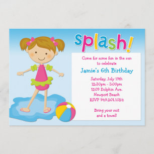 Pool Party Birthday Party Invitation