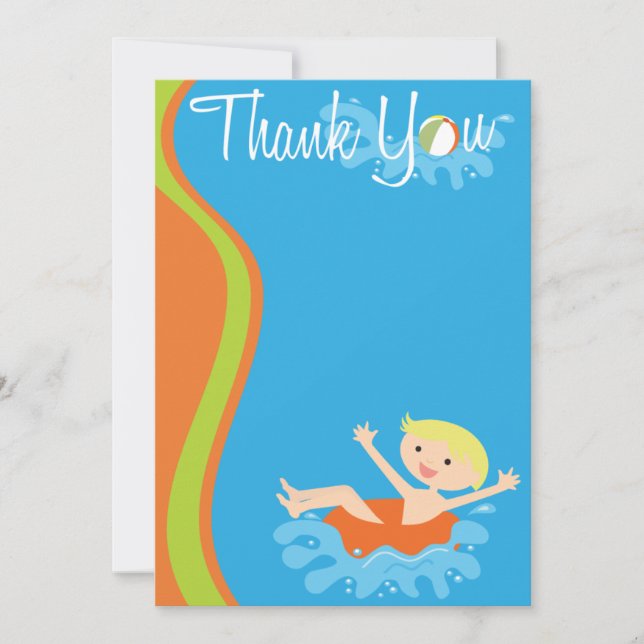 Pool Party Blonde Boy Thank You (Front)