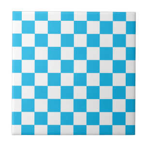 Pool Party Blue Chequerboard Tile