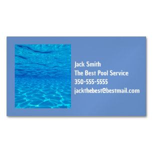 Pool party blue floating colour pop  	Magnetic business card