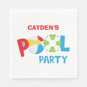 Pool Party Boy Birthday  Napkin