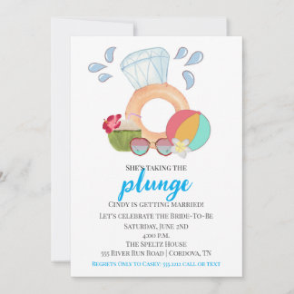Pool Party Bridal Shower Invitation