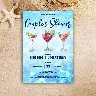Pool Party Cocktail Couple's Shower  Invitation
