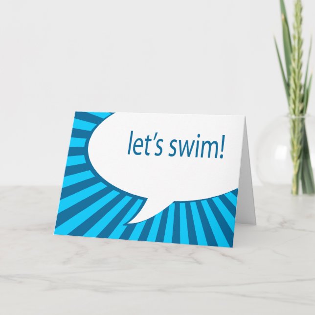 pool party! comic speech bubble invitation (Front)