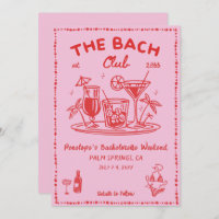 Pool Party Cute Cocktail Bachelorette Party Invite