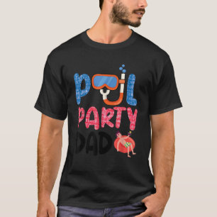 Pool Party Dad Fun With Floatie And Tropical Vibes T-Shirt