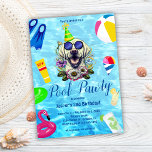 Pool Party Dog Birthday Invitation<br><div class="desc">Dive into a splashing good time with our dazzling Pool Party Dog Birthday Invitation! This adorable and hilarious invitation is perfect for your puppy's birthday pawty. Get ready to make a splash and celebrate in style with our cute and funny design, perfect for a pet's summer pool party. Whether your...</div>