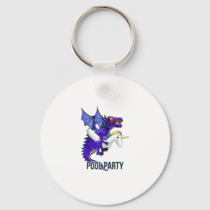 Pool Party Dragon Unicorn Float Shirt Dragon Gifts Keychain