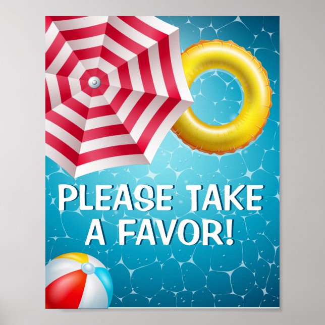 Pool Party Favor Sign (Front)