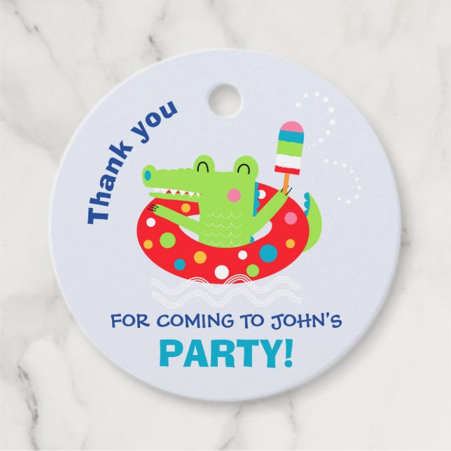 Pool Party Favour Tags (Front)