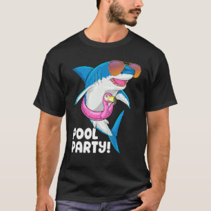 Pool Party Flamingo Float Summer Vacation  Shark S T-Shirt