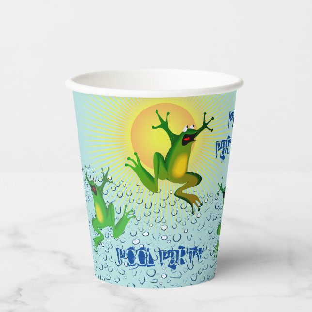 Pool Party Frogs Paper Cups (Front)