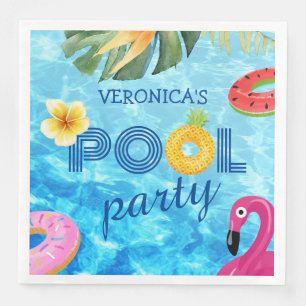 Pool Party Fun Birthday Summer Water Swimming  Napkin