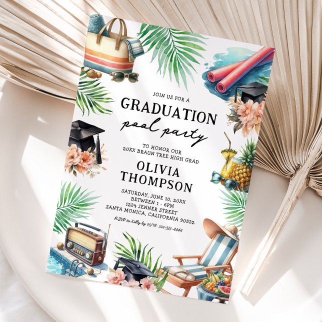 Pool Party Graduation Invitation (Creator Uploaded)