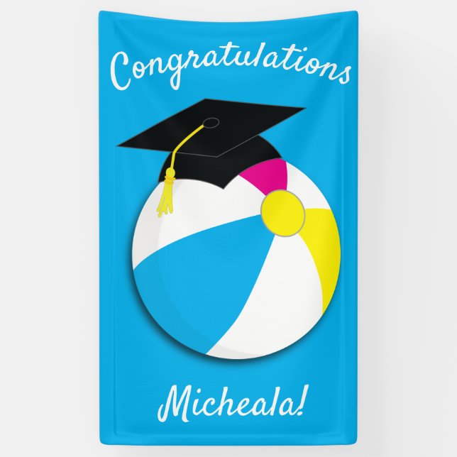 Pool Party Graduation Party Banner (Vertical)