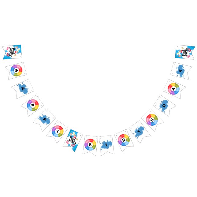 Pool Party Happy Birthday  Bunting Flags (All)
