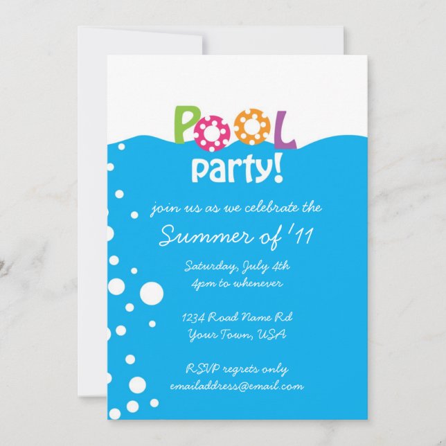 Pool Party Invitation (Front)