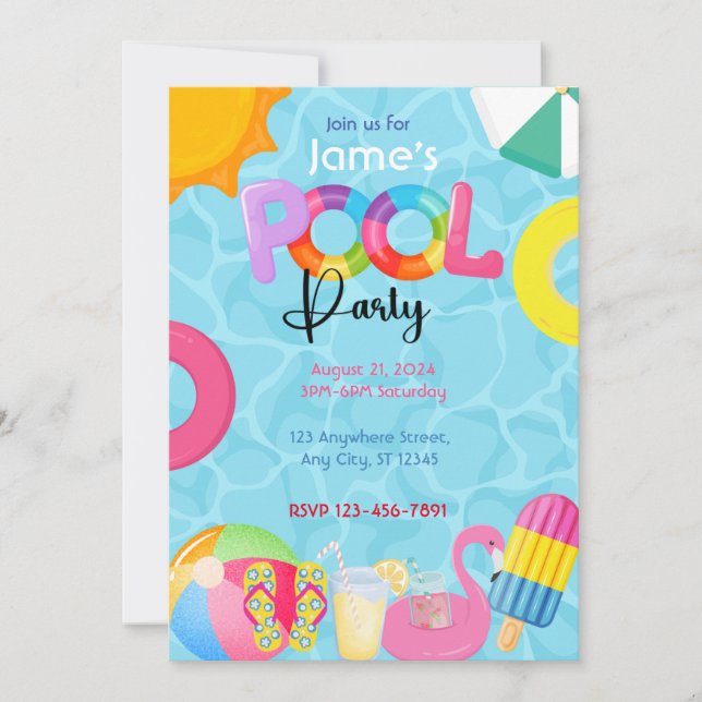 Pool Party Invitation (Front)
