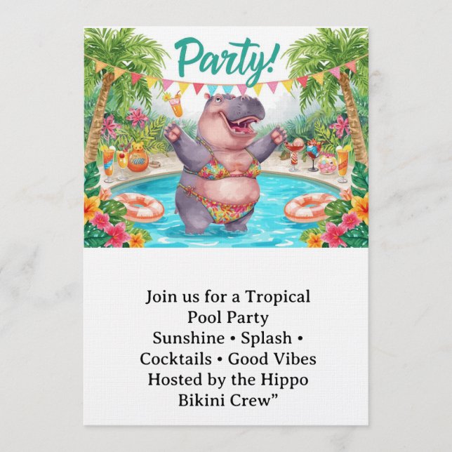 Pool party  invitation (Front)