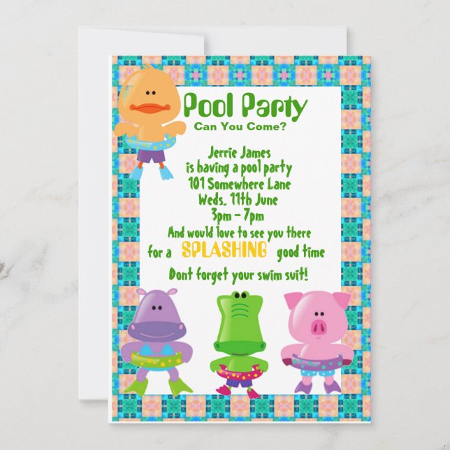 POOL PARTY INVITATION (Front)