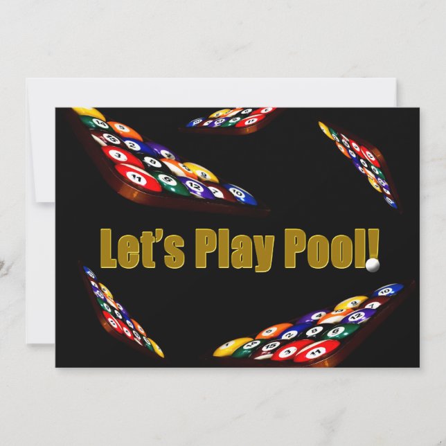 Pool Party Invitation - Billiards (Front)