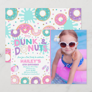 Pool Party Invitation Dunk And Doughnuts Pool Part