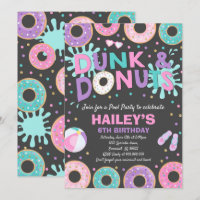 Pool Party Invitation Dunk And Doughnuts Pool Part