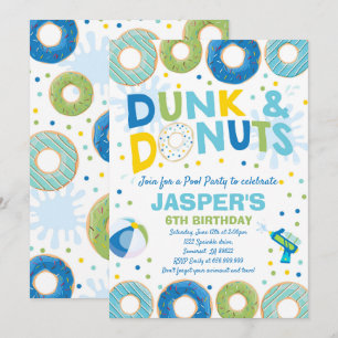 Pool Party Invitation Dunk And Doughnuts Pool Part