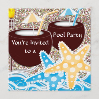 Pool Party Invitation or Any Occassion Graduation,