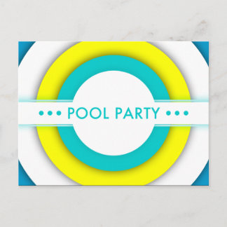 pool party invitation postcard
