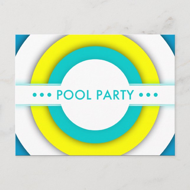 pool party invitation postcard (Front)