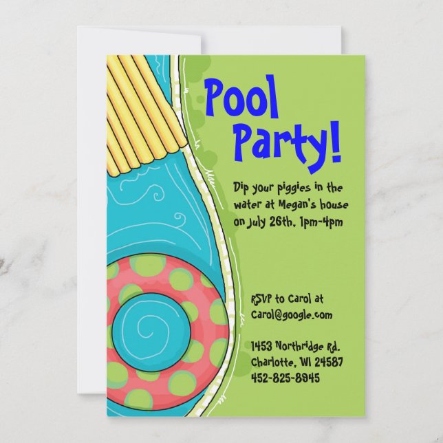 Pool Party Invitations (Front)