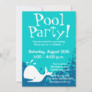 Pool party invitations Custom invites