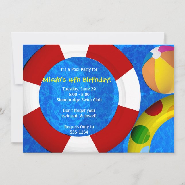 Pool Party Invitations - version 2 (Front)
