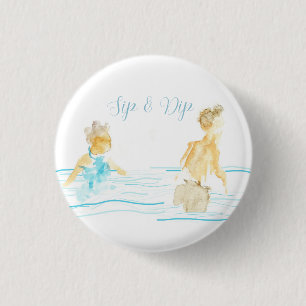 Pool Party Napkins 1 Inch Round Button