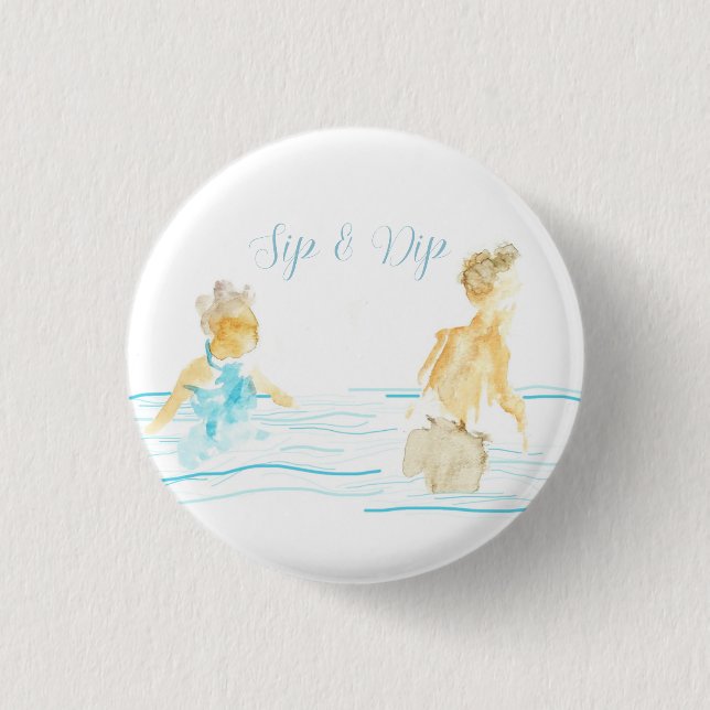 Pool Party Napkins 1 Inch Round Button (Front)