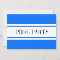 POOL PARTY Nautical Blue White Racing Stripes
